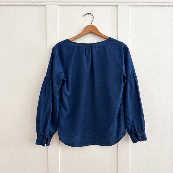 Amour Vert Tencil Denim-like Long Sleeve Blouse - Size XS - Picture 2 of 6